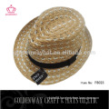 cheap hollow fedora hats summer paper straw hat beige color